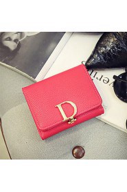 Women PU Wallet Pink/Gold/Red/Black