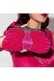 Amazing Silk Metal With Rhinestone Clutches/Evening Handbags(More Colors)
