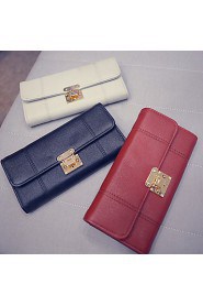Women PU Bi fold Clutch / Wallet / Card & ID Holder Red / Gray / Black