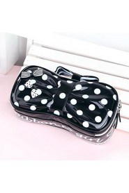 Fashion Patent Leather Portable Cosmetic Retro Dot Pattern Makeup Makeup Cosmetic Pouch Bag Travel Bag Toiletry Kit