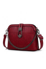 Women PU Shell Shoulder Bag Red / Gray / Black
