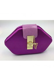 Women Silk Baguette Evening Bag Purple / Blue / Red / Silver / Black