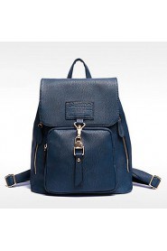 Women PU Bucket Backpack / School Bag / Travel Bag Blue / Gray / Black / Burgundy