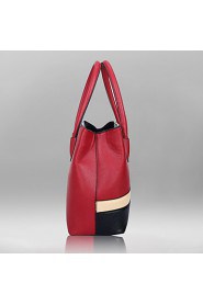 Women PU Barrel Shoulder Bag / Tote Blue / Red / Black / Khaki