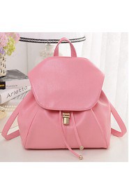 Women PU Bucket Backpack Pink / Blue / Brown / Black / Burgundy / Fuchsia