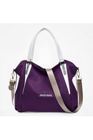 Women Nylon Barrel Shoulder Bag / Tote Purple / Blue / Black