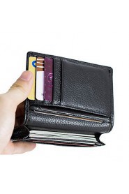 Men's Cowhide Genuine Leather Business Credit ID Card Holder