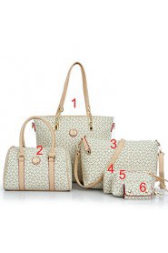 Lucky Unisex Euro Style Newest Fashion PU 6 Pieces Tote Bags Suits