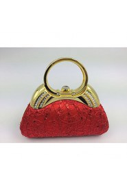Women Silk Baguette Evening Bag Gold / Red / Silver / Black