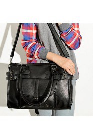 Women Handbag PU Leather Belt Pockets Large Capacity Motorcycle Shoulder Crossbody Bag