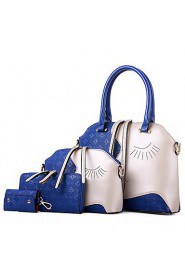 Women PU Shell Shoulder Bag / Tote / Satchel / Wallet Blue / Gold / Brown / Black