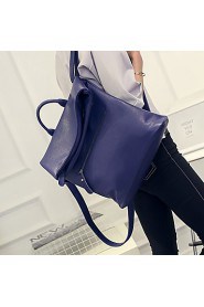 Women PU Bucket Backpack / School Bag / Travel Bag Blue / Gray / Black