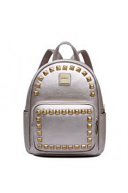 Women's PU Backpack/Tote Bag/Leisure bag/Travel Bag Silver