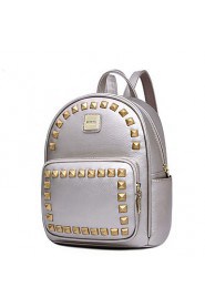 Women's PU Backpack/Tote Bag/Leisure bag/Travel Bag Silver