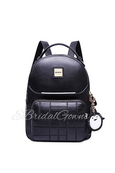 Women's PU Backpack/Tote Bag/Leisure bag/Travel Bag Black/Pink