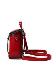 Women PU Bucket Backpack / School Bag / Travel Bag Brown / Red / Black
