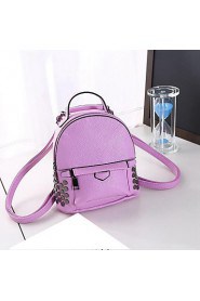 Women PU Bucket Backpack / School Bag / Travel Bag Pink / Red / Gray / Black