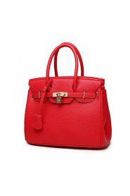 Women PU Shopper Shoulder Bag / Tote White / Blue / Orange / Red / Gray / Black