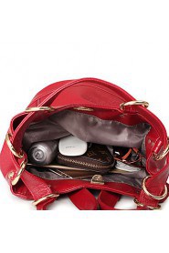 Women PU Bucket Backpack / School Bag / Travel Bag Blue / Brown / Red