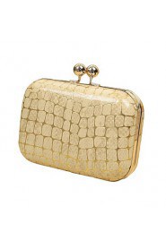 Women Stone Pattern Clutch PU Leather Kiss Clasp Party Evening Chain Bag Crossbody Shoulder Bag