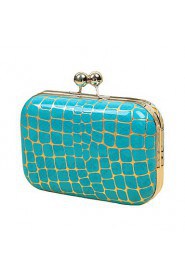 Women Stone Pattern Clutch PU Leather Kiss Clasp Party Evening Chain Bag Crossbody Shoulder Bag