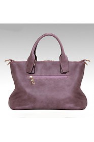Women PU Barrel Shoulder Bag / Tote / Satchel / Clutch Purple / Silver / Gray / Black