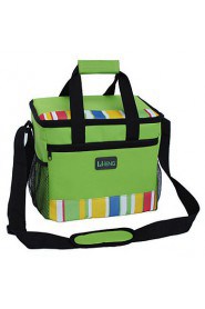 Large Capacity Soft Cooler Tote Insulated Lunch Bag Green Stripe Outdoor Picnic Bag Insulated Collapsible Cooler