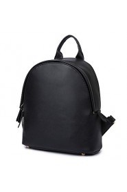 Women PU Bucket Backpack / School Bag / Travel Bag White / Black
