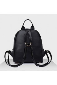 Women PU Bucket Backpack / School Bag / Travel Bag White / Black