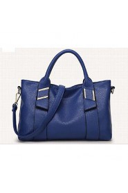 Women PU Shopper Shoulder Bag / Tote White / Blue / Yellow / Red