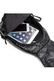 Women PU Bucket Backpack / Travel Bag Black
