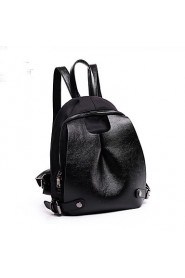 Women PU Bucket Backpack / School Bag / Travel Bag Black