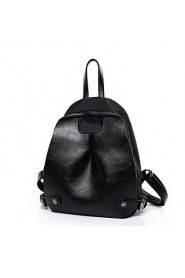 Women PU Bucket Backpack / School Bag / Travel Bag Black