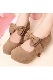 Women's Shoes Leatherette Stiletto Heel Heels / Platform Heels Outdoor / Dress / Casual Black / Almond