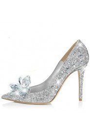 Women's Shoes Synthetic/Glitter Stiletto Heel Heels/Pointed Toe Pumps/Heels Wedding/Party & Evening/Dress Silver