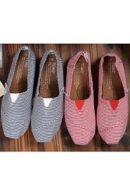 Women's Shoes Canvas Flat Heel Comfort Loafers Office & Career/Athletic/Casual Blue/Red