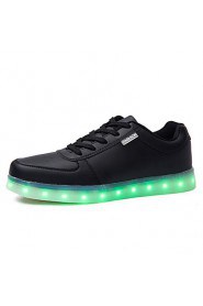 Women's LED Shoes USB charging Flat Heel Comfort Round Toe Fashion Sneakers Casual Black