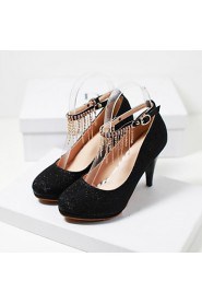 Women's Shoes Round Toe Stiletto Heel Glitter Pumps with Chain Shoes More Colors available