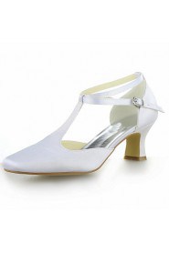 Women's Shoes Heels Square Toe Kitten Heel Satin Pumps with Buckle Wedding Shoes More Colors available