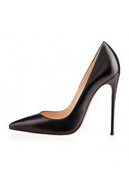 Women's Shoes Leather Stiletto Heel Heels / Pointed Toe Heels Wedding / Party & Evening / Casual Black