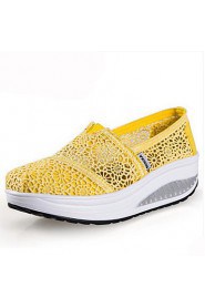 Women's Shoes Lace Wedge Heel Platform/Crib Shoes Fashion Sneakers Outdoor/Blue/Yellow/Green/Red/Gray/Beige