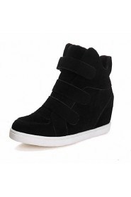Women's Shoes Faux Wedge Heel Wedges / Round Toe Fashion Sneakers Casual Black / Red