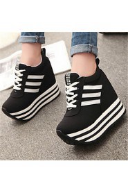 Women's Shoes Flat Heel Round Toe Fashion Sneakers Casual Black/Red/White