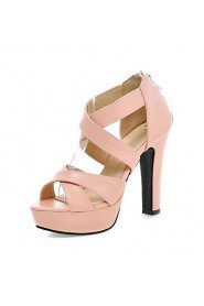 Women's Shoes Chunky Heel Platform/Open Toe Sandals Party & Evening/Dress Black/Pink/Purple/Beige