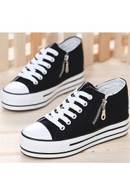 Women's Shoes Flat Heel Round Toe Fashion Sneakers Casual Black/Blue/Red/White