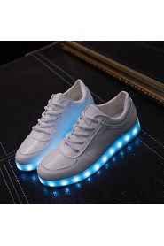 Women's Shoes Leatherette Flat Heel Round Toe Fashion Sneakers Outdoor / Casual / Athletic White