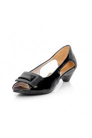 Women's Shoes Patent Leather Low Heel Peep Toe Pumps/Heels Dress Black/Blue/Yellow/Green/Pink/White