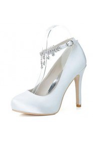 Women's Wedding Shoes Heels/Round Toe Heels Wedding/Party & Evening Black/Blue/Pink/Purple/Ivory/White/Silver