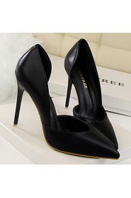 Women's Shoes Leatherette Stiletto Heel Heels Heels Casual Black / Yellow / Pink / Red / White / Gray