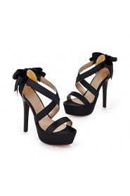 Women's Shoes Satin Stiletto Heel Heels / Platform Sandals Party & Evening / Dress / Casual Black / Purple
